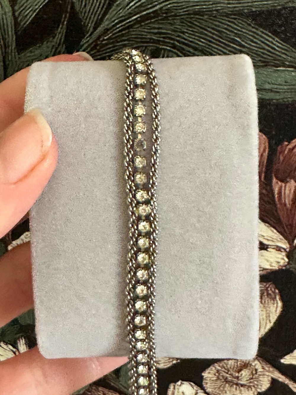 Vintage faux diamond silver bracelet